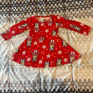 Red Bluey Christmas Dress 18 Month